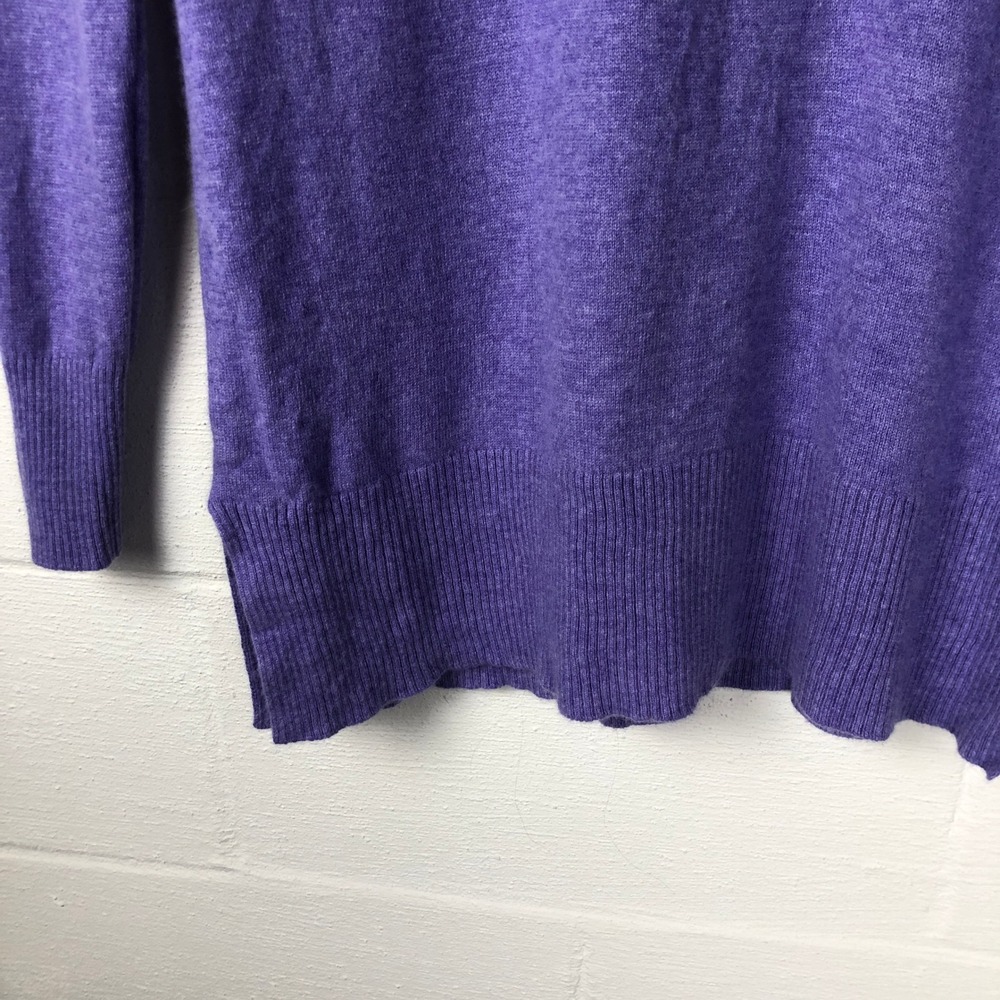 WoolOvers Womens Cashmere Merino Deep V Neck Tunic Size S Purple Quiet Luxury - Picture 4 of 12
